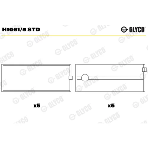 Miska ložiska kľukového hriadeľa GLYCO H1061/5 STD