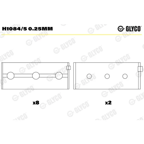 Ložisko kľukového hriadeľa GLYCO H1084/5 0.25mm