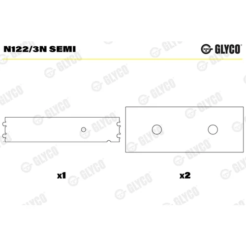 Ložisko vačkového hriadeľa GLYCO N122/3N SEMI