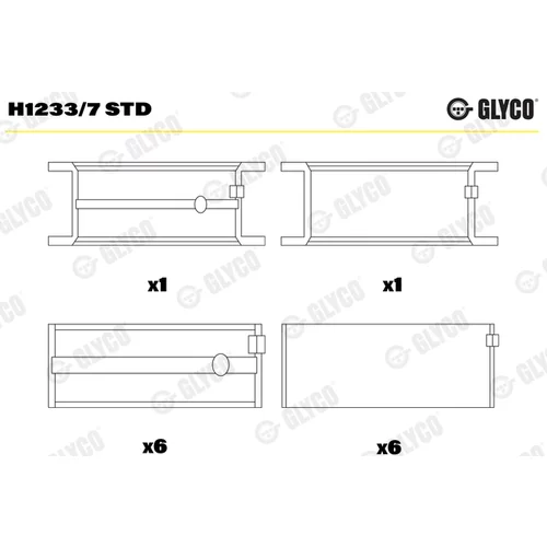 Miska ložiska kľukového hriadeľa GLYCO H1233/7 STD