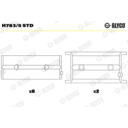 Ložisko kľukového hriadeľa GLYCO H783/5 STD