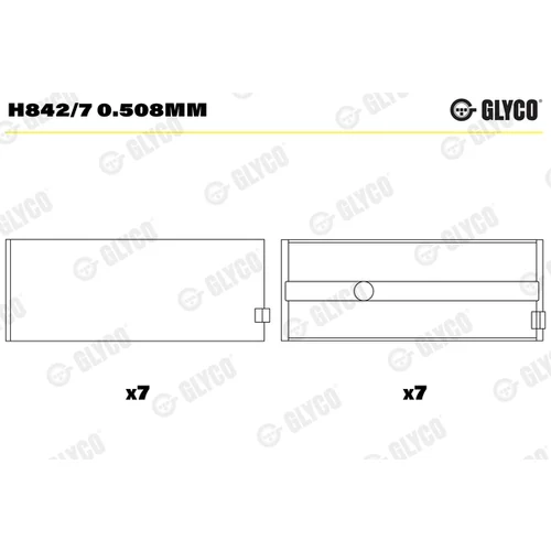 Ložisko kľukového hriadeľa H842/7 0.508mm /GLYCO/