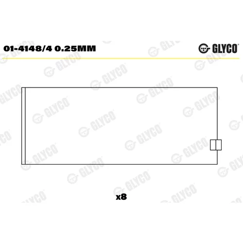Panva ojničného ložiska GLYCO 01-4148/4 0.25mm