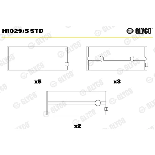 Ložisko kľukového hriadeľa H1029/5 STD /GLYCO/ - obr. 1