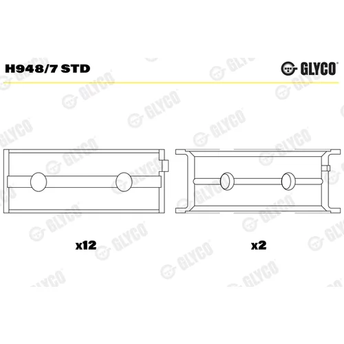 Ložisko kľukového hriadeľa H948/7 STD /GLYCO/