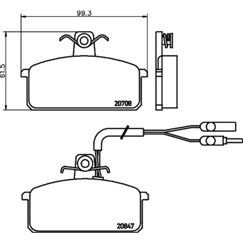 Sada brzdových platničiek kotúčovej brzdy 8DB 355 005-981 /HELLA/ - obr. 3