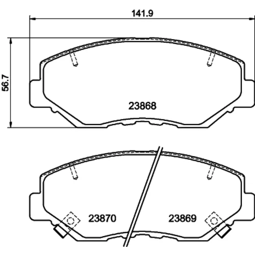 Sada brzdových platničiek kotúčovej brzdy 8DB 355 010-231 /HELLA/ - obr. 3