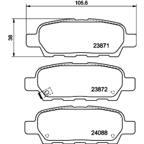 Sada brzdových platničiek kotúčovej brzdy 8DB 355 010-241 /HELLA/ - obr. 3