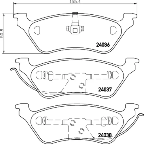 Sada brzdových platničiek kotúčovej brzdy 8DB 355 011-061 /HELLA/ - obr. 3
