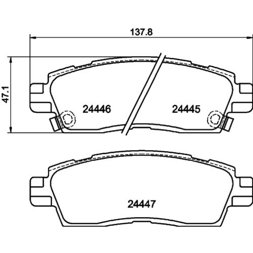 Sada brzdových platničiek kotúčovej brzdy 8DB 355 012-821 /HELLA/ - obr. 2
