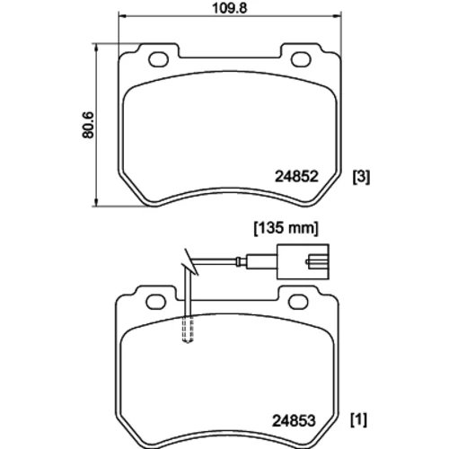 Sada brzdových platničiek kotúčovej brzdy 8DB 355 014-651 /HELLA/ - obr. 3