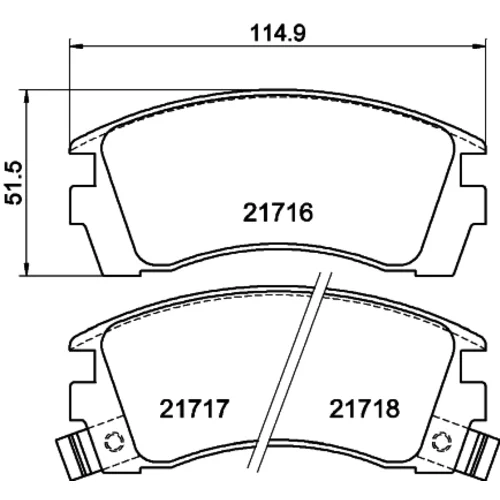 Sada brzdových platničiek kotúčovej brzdy 8DB 355 016-551 /HELLA/ - obr. 3