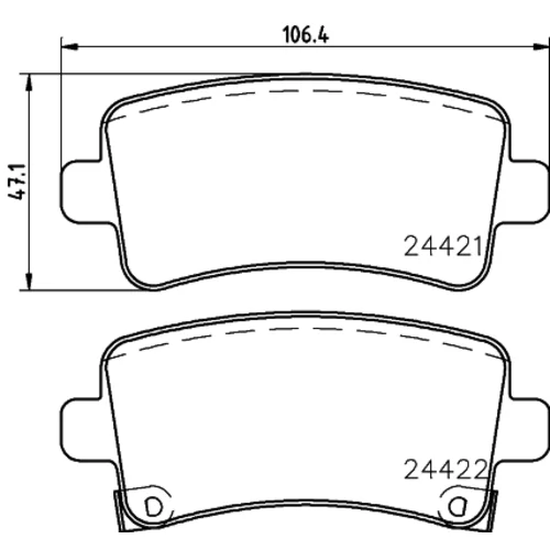 Sada brzdových platničiek kotúčovej brzdy 8DB 355 037-651 /HELLA/ - obr. 3