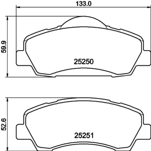 Sada brzdových platničiek kotúčovej brzdy 8DB 355 040-561 /HELLA/ - obr. 3