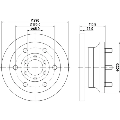 Brzdový kotúč 8DD 355 106-361 /HELLA/ - obr. 3