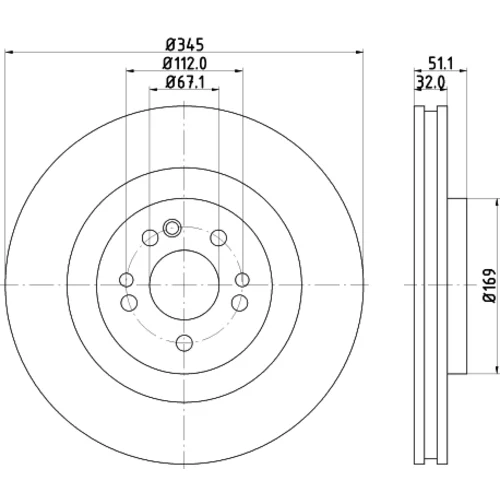 Brzdový kotúč 8DD 355 107-221 /HELLA/ - obr. 3