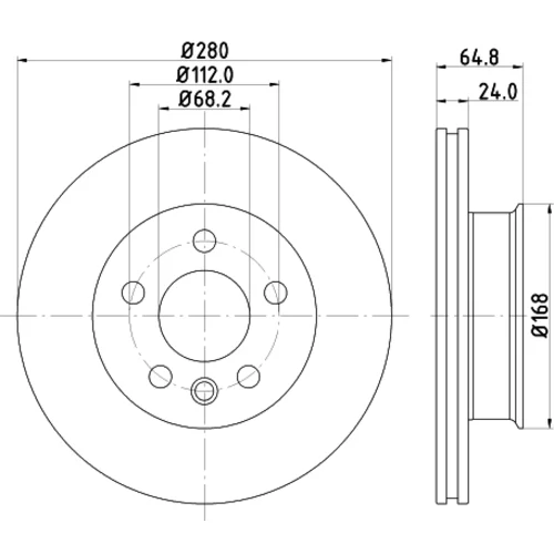 Brzdový kotúč 8DD 355 127-061 /HELLA/ - obr. 3
