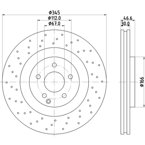 Brzdový kotúč 8DD 355 128-141 /HELLA/ - obr. 3