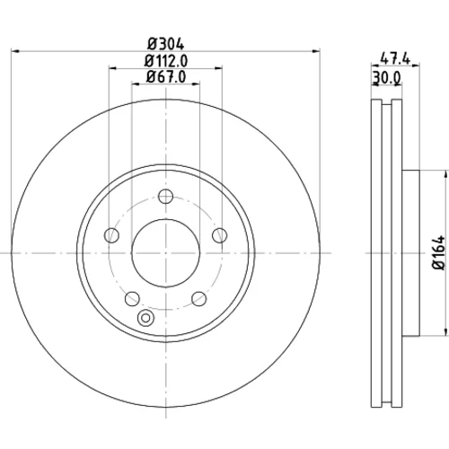 Brzdový kotúč 8DD 355 128-641 /HELLA/ - obr. 3