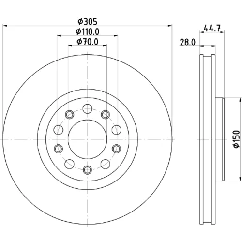 Brzdový kotúč 8DD 355 133-701 /HELLA/ - obr. 3