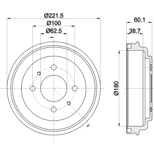 Brzdový bubon 8DT 355 302-451 /HELLA/ - obr. 3