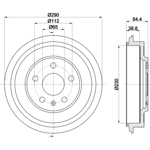 Brzdový bubon 8DT 355 302-561 /HELLA/ - obr. 3