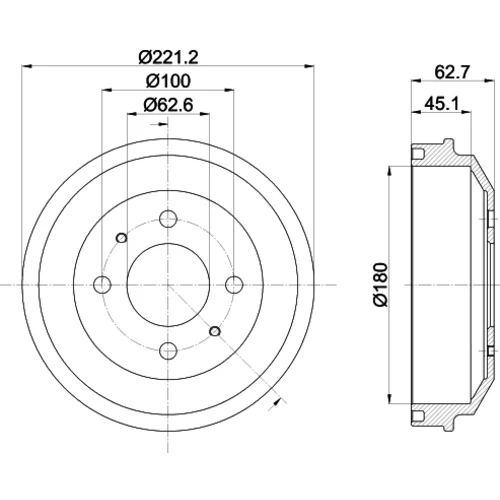 Brzdový bubon 8DT 355 302-681 /HELLA/ - obr. 3