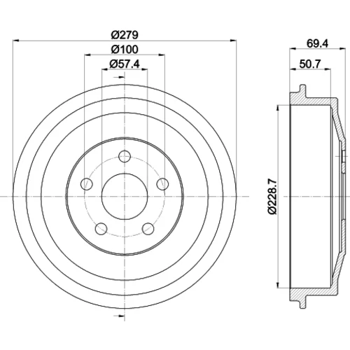 Brzdový bubon 8DT 355 303-101 /HELLA/ - obr. 3