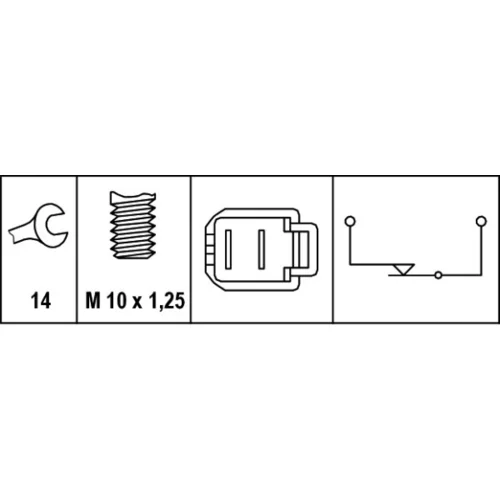Spínač brzdových svetiel 6DF 007 365-001 /HELLA/ - obr. 1