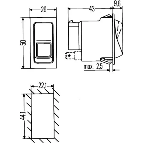 Spínač 6GM 004 570-201 /HELLA/ - obr. 1