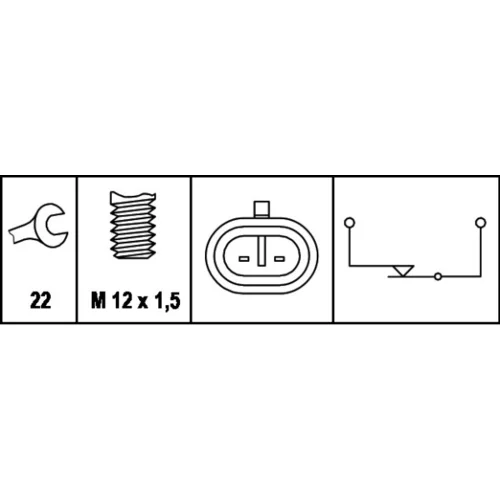 Spínač cúvacích svetiel 6LF 007 356-001 /HELLA/ - obr. 1