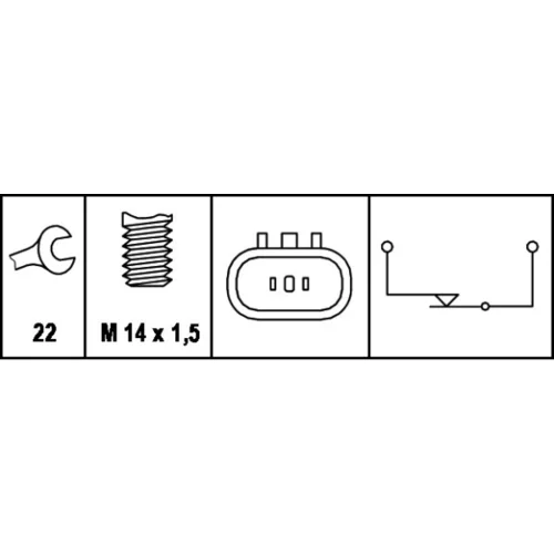 Spínač cúvacích svetiel 6ZF 008 621-041 /HELLA/ - obr. 1