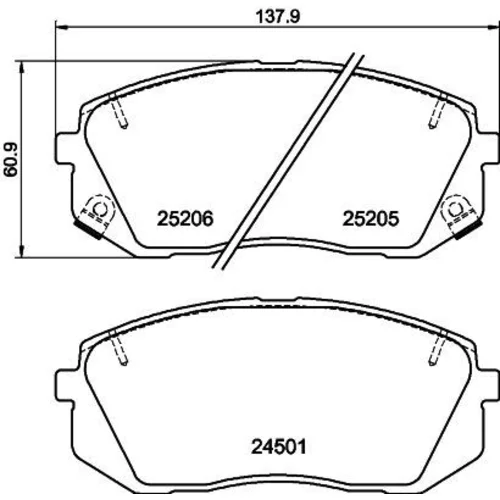 Sada brzdových platničiek kotúčovej brzdy 8DB 355 015-841 /HELLA/ - obr. 3