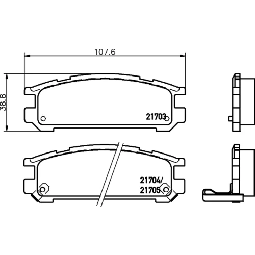 Sada brzdových platničiek kotúčovej brzdy 8DB 355 016-491 /HELLA/ - obr. 3