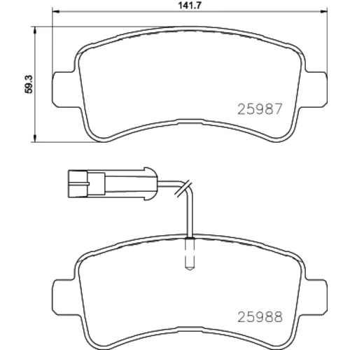 Sada brzdových platničiek kotúčovej brzdy 8DB 355 024-871 /HELLA/ - obr. 3