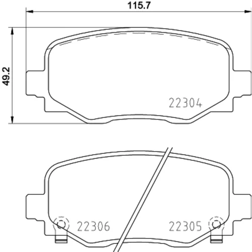 Sada brzdových platničiek kotúčovej brzdy 8DB 355 025-481 /HELLA/ - obr. 3