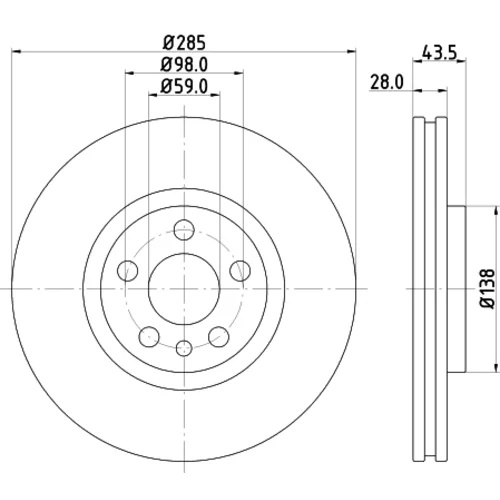 Brzdový kotúč 8DD 355 108-761 /HELLA/ - obr. 3