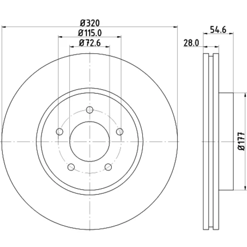 Brzdový kotúč 8DD 355 117-801 /HELLA/ - obr. 3