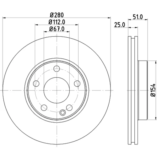 Brzdový kotúč 8DD 355 119-601 /HELLA/ - obr. 3