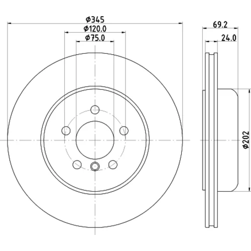 Brzdový kotúč 8DD 355 132-501 /HELLA/ - obr. 3