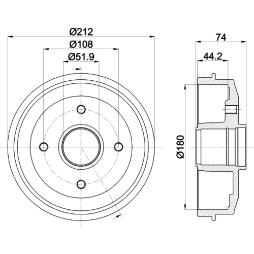 Brzdový bubon 8DT 355 301-211 /HELLA/ - obr. 3