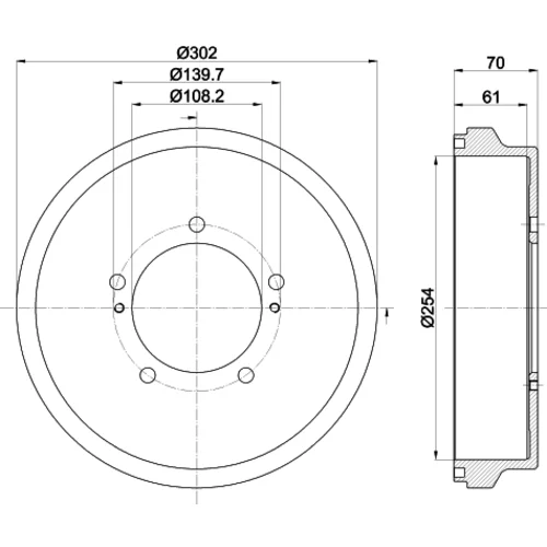 Brzdový bubon 8DT 355 302-721 /HELLA/ - obr. 3