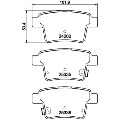 Sada brzdových platničiek kotúčovej brzdy 8DB 355 012-171 /HELLA/ - obr. 3