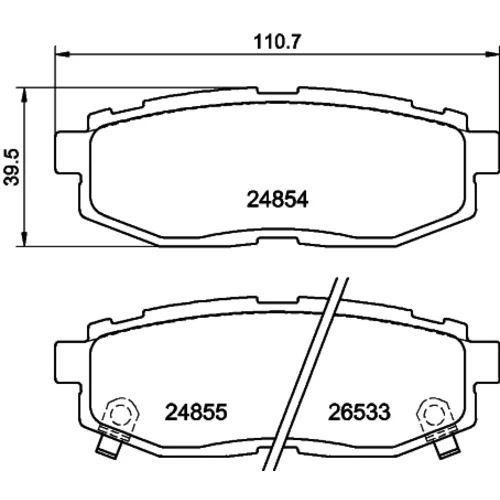 Sada brzdových platničiek kotúčovej brzdy 8DB 355 014-341 /HELLA/ - obr. 3