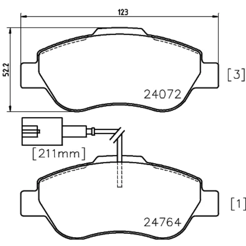 Sada brzdových platničiek kotúčovej brzdy 8DB 355 014-471 /HELLA/ - obr. 3