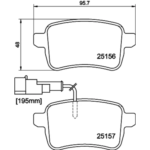Sada brzdových platničiek kotúčovej brzdy 8DB 355 015-541 /HELLA/ - obr. 3