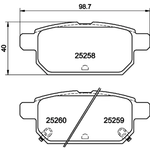Sada brzdových platničiek kotúčovej brzdy 8DB 355 015-871 /HELLA/ - obr. 3