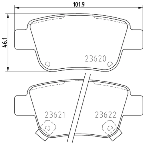 Sada brzdových platničiek kotúčovej brzdy 8DB 355 017-331 /HELLA/ - obr. 3