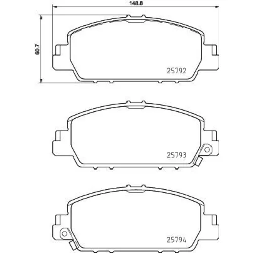 Sada brzdových platničiek kotúčovej brzdy 8DB 355 021-471 /HELLA/ - obr. 3