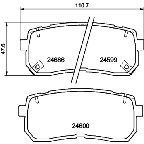 Sada brzdových platničiek kotúčovej brzdy 8DB 355 023-231 /HELLA/ - obr. 3